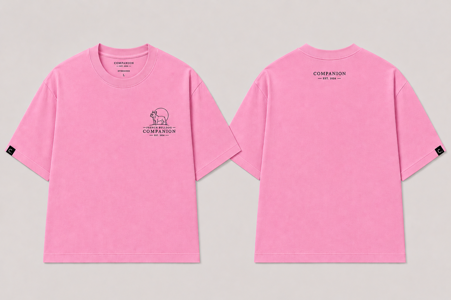 French Bulldog embroidery T-shirt