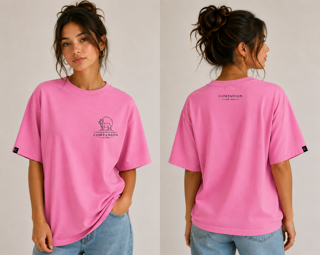 French Bulldog embroidery T-shirt