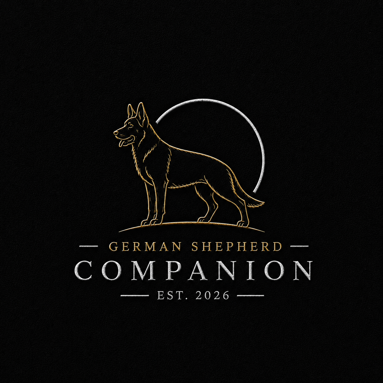 German Shepherd embroidery T-shirt